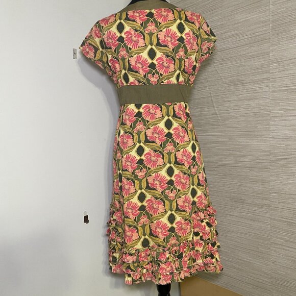 Women's Size 8 Free People Floral Empire Waist V-Neck Dress - Picture 6 of 11